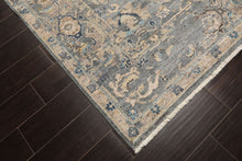 8x10 Slate, Blue, Gray Color Hand Knotted Oushak Wool Traditional Oriental Rug
