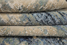 9x12 Gray, Beige, Aqua Color Hand Knotted Sherpa Wool and Silk Modern Oriental Rug