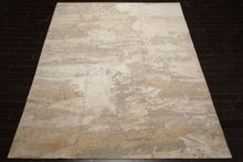9x12 Beige, Tan, Gray Color Hand Knotted Sherpa Wool and Silk Modern Oriental Rug