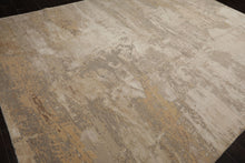 9x12 Beige, Tan, Gray Color Hand Knotted Sherpa Wool and Silk Modern Oriental Rug