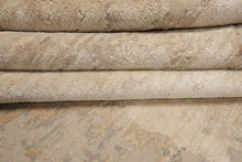 9x12 Beige, Tan, Gray Color Hand Knotted Sherpa Wool and Silk Modern Oriental Rug