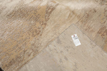 9x12 Beige, Tan, Gray Color Hand Knotted Sherpa Wool and Silk Modern Oriental Rug