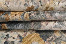 8x10 Gray, Ivory, Slate Color Hand Knotted Sherpa Wool and Silk Modern Oriental Rug