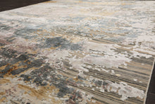 8x10 Gray, Ivory, Slate Color Hand Knotted Sherpa Wool and Silk Modern Oriental Rug