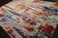 9x12 Beige, Rust, Gold Color Hand Knotted Sherpa Wool and Silk Modern Oriental Rug