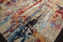 9x12 Beige, Rust, Gold Color Hand Knotted Sherpa Wool and Silk Modern Oriental Rug