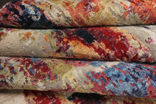 9x12 Beige, Rust, Gold Color Hand Knotted Sherpa Wool and Silk Modern Oriental Rug