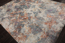 8x10 Beige, Slate, Tan Color Hand Knotted Sherpa Wool and Silk Modern Oriental Rug