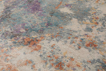 8x10 Beige, Slate, Tan Color Hand Knotted Sherpa Wool and Silk Modern Oriental Rug