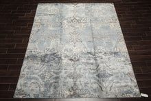 8x10 Slate, Blue, Gray Color Hand Knotted Sherpa Bamboo Silk Modern & Contemporary Oriental Rug