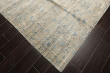 9x12 Gray, Beige, Aqua Color Hand Loomed Tibetan Wool Transitional Oriental Rug