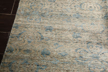 9x12 Gray, Beige, Aqua Color Hand Loomed Tibetan Wool Transitional Oriental Rug