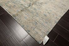 9x12 Gray, Beige, Aqua Color Hand Loomed Tibetan Wool Transitional Oriental Rug