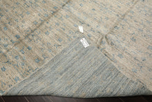 9x12 Gray, Beige, Aqua Color Hand Loomed Tibetan Wool Transitional Oriental Rug