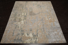 10x14 Beige, Gray, Tan Color Hand Knotted Sherpa Wool and Silk Modern Oriental Rug