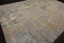 10x14 Beige, Gray, Tan Color Hand Knotted Sherpa Wool and Silk Modern Oriental Rug