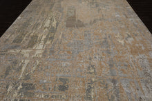 10x14 Beige, Gray, Tan Color Hand Knotted Sherpa Wool and Silk Modern Oriental Rug