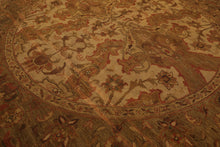 8 Round Tan, Sage, Rust Color Hand Knotted Soumak Wool Traditional Oriental Rug