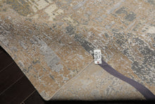 10x14 Beige, Gray, Tan Color Hand Knotted Sherpa Wool and Silk Modern Oriental Rug