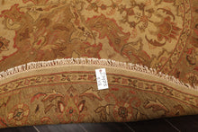 8 Round Tan, Sage, Rust Color Hand Knotted Soumak Wool Traditional Oriental Rug