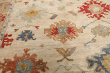 6x9 Beige, Peach, Blue Color Hand Knotted Oushak Wool Traditional Oriental Rug