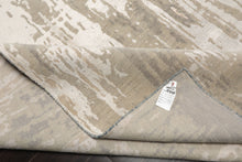 9x12 Gray, Beige, Blue Color Hand Knotted Sherpa Wool and Silk Modern Oriental Rug