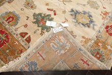 6x9 Beige, Peach, Blue Color Hand Knotted Oushak Wool Traditional Oriental Rug