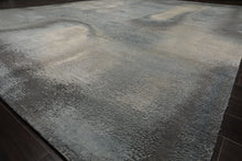 10x14 Gray, Beige, Celadon Color Hand Knotted Sherpa Wool and Silk Modern Oriental Rug