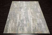 8x10 Gray, Beige, Ivory Color Hand Loomed Sherpa Wool and Silk Modern Oriental Rug