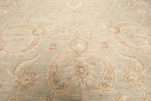 10x14 Seafoam, Mocha, Ivory Color Hand Knotted Peshawar Wool Traditional Oriental Rug
