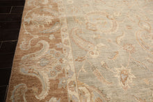 10x14 Seafoam, Mocha, Ivory Color Hand Knotted Peshawar Wool Traditional Oriental Rug
