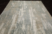8x10 Gray, Beige, Ivory Color Hand Loomed Sherpa Wool and Silk Modern Oriental Rug