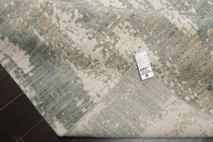 8x10 Gray, Beige, Ivory Color Hand Loomed Sherpa Wool and Silk Modern Oriental Rug
