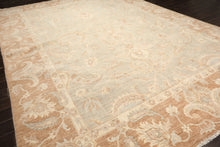 10x14 Seafoam, Mocha, Ivory Color Hand Knotted Peshawar Wool Traditional Oriental Rug