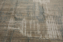 8x10 Beige, Slate, Ivory Color Hand Loomed Sherpa Wool and Silk Modern Oriental Rug