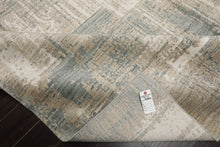 8x10 Beige, Slate, Ivory Color Hand Loomed Sherpa Wool and Silk Modern Oriental Rug
