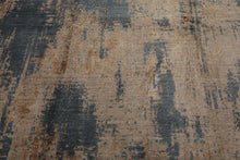 8x10 Beige, Tan, Blue Color Hand Loomed Sherpa Wool and Silk Modern Oriental Rug