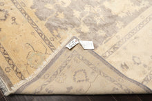 9x12 Taupe, Ivory, Gray Color Hand Knotted Oushak New Zealand Wool Transitional Oriental Rug