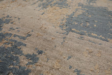 8x10 Beige, Tan, Blue Color Hand Loomed Sherpa Wool and Silk Modern Oriental Rug