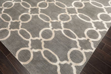 Multi Size Gray Silver Color Hand Loomed Tibetan Wool & Bamboo Silk Transitional Oriental Rug