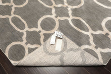 Multi Size Gray Silver Color Hand Loomed Tibetan Wool & Bamboo Silk Transitional Oriental Rug