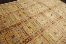 8x10 Moss, Gold, Blush Color Hand Knotted Tibetan Wool Transitional Oriental Rug