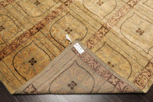 8x10 Moss, Gold, Blush Color Hand Knotted Tibetan Wool Transitional Oriental Rug