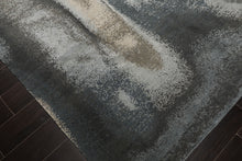 6x9 Gray, Beige, Blue Color Hand Knotted Sherpa Wool and Silk Modern Oriental Rug