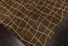 8x10 Brown, Aqua, Color Hand Knotted Tibetan Wool Modern & Contemporary Oriental Rug