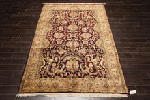 6x9 Maroon, Gold, Sage Color Hand Knotted Agra New Zealand Wool Traditional Oriental Rug