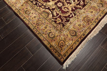 6x9 Maroon, Gold, Sage Color Hand Knotted Agra New Zealand Wool Traditional Oriental Rug