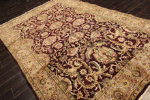 6x9 Maroon, Gold, Sage Color Hand Knotted Agra New Zealand Wool Traditional Oriental Rug