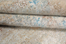 9x12 Ivory, Sea Foam, Taupe Color Hand Knotted Sherpa Wool and Silk Contemporary Oriental Rug