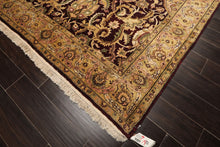 6x9 Maroon, Gold, Sage Color Hand Knotted Agra New Zealand Wool Traditional Oriental Rug